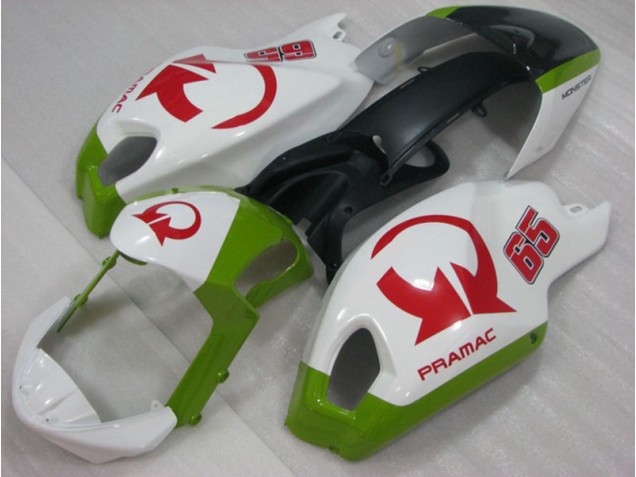 08-12 White Red PRAMAC 65 Ducati Monster 696 Motorcycle Fairings 08-12 White Red PRAMAC 65 Ducati Monster 696 Motorcycle Fairings