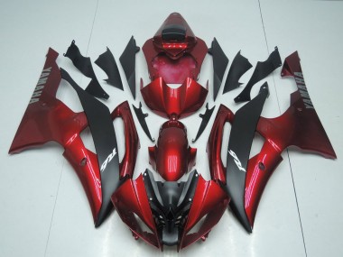 08-16 Candy Red and Black YZF R6 Motorcycle Fairings