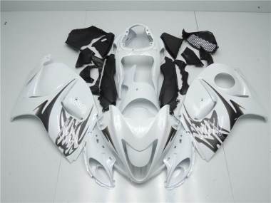 08-19 White GSXR 1300 Hayabusa Motorcycle Fairings