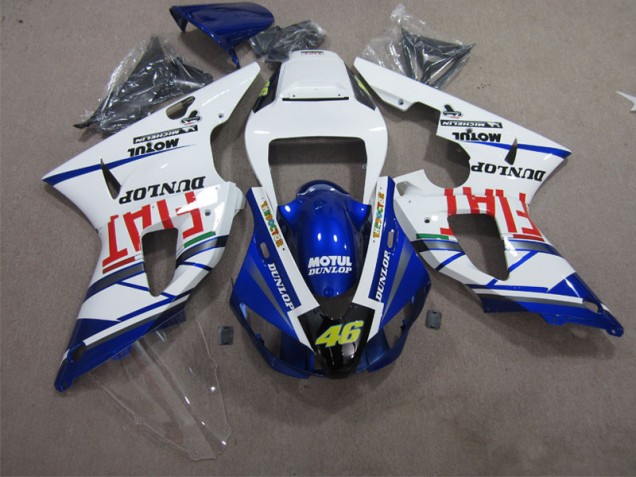 09-11 Blue White Motul Dunlop 46 YZF R1 Motorcycle Fairings