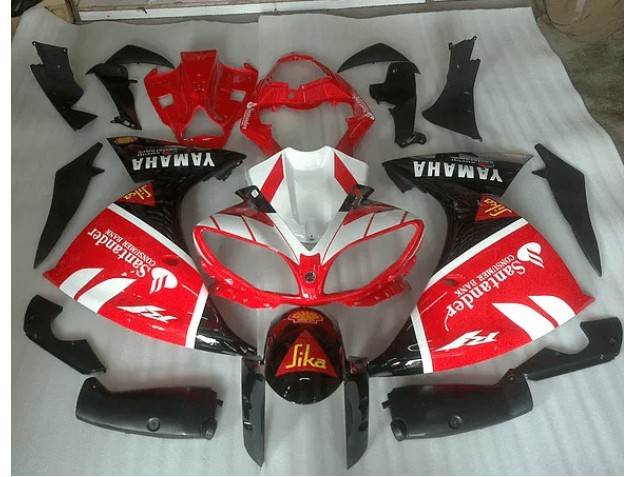 09-11 Red White and Black Graphic YZF R1 Motorcycle Fairings 09-11 Red White and Black Graphic YZF R1 Motorcycle Fairings