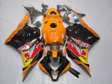 09-12 Black Orange Red Bull CBR600RR Motorcycle Fairings