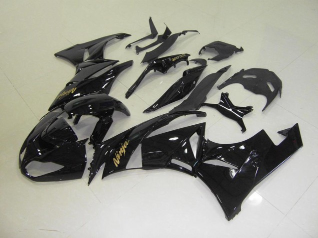 09-12 Black with Gold Sticker ZX6R Motorcycle Fairings