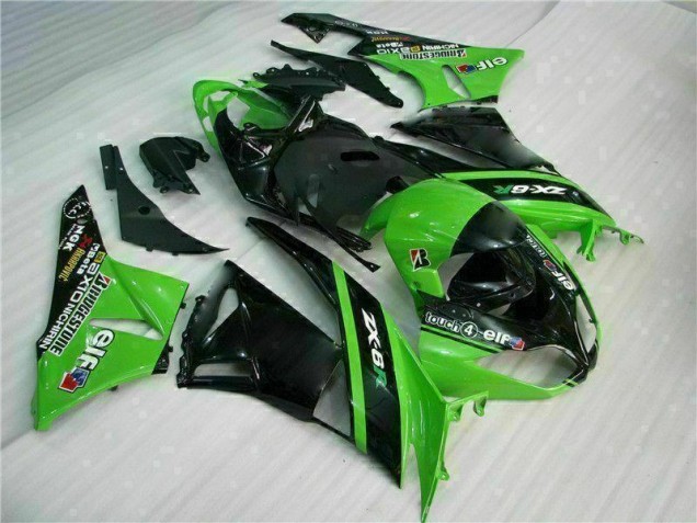 09-12 Green Black ZX6R Motorcycle Fairing