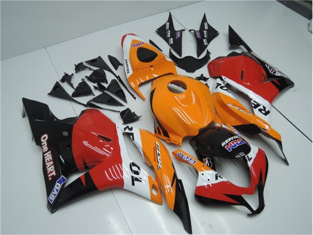09-12 Orange Red Black Repsol CBR600RR Motorcycle Fairings 09-12 Orange Red Black Repsol CBR600RR Motorcycle Fairings