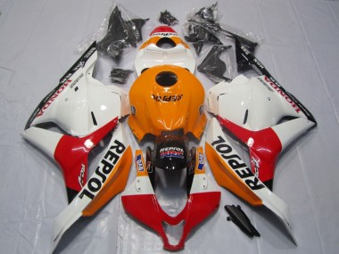 09-12 Orange Red White Repsol CBR600RR Motorcycle Fairings