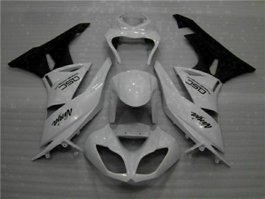 09-12 White Black Ninja ZX6R Motorcycle Fairings