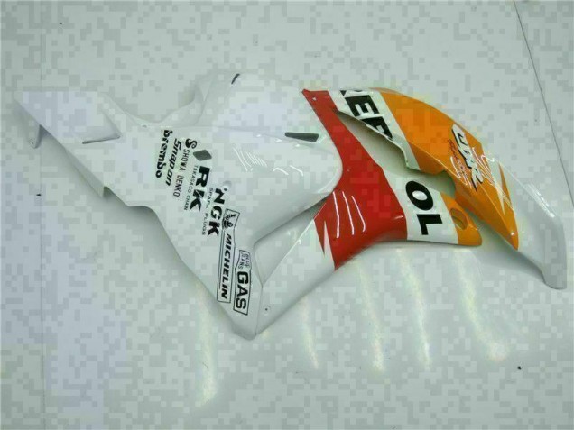 09-12 White Orange Repsol CBR600RR Motorcycle Fairings