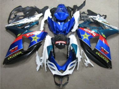 09-16 Blue White Rockstar GSXR 1000 Motorcycle Fairings