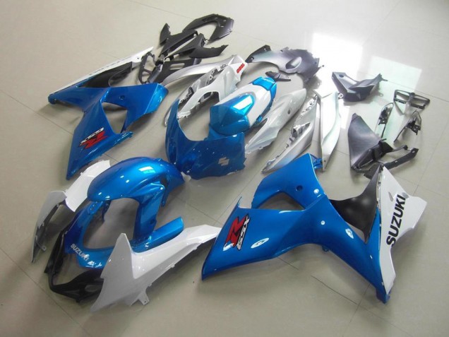 09-16 White Blue GSXR 1000 Motorcycle Fairing 09-16 White Blue GSXR 1000 Motorcycle Fairing