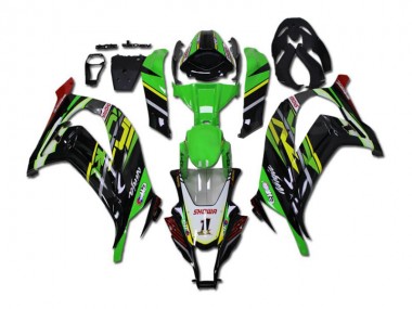 11-15 Green Black ZX10R Full Motorcycle Fairing Kits