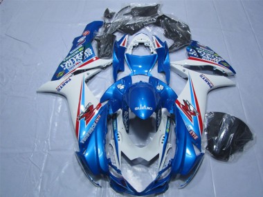 11-21 Blue White GSXR 600 Motorcycle Fairings