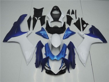 11-21 White Blue GSXR 600/750 Motorcycle Fairings