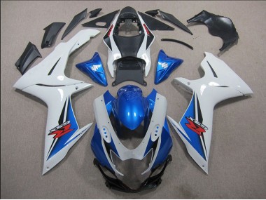 11-21 White Blue GSXR 600 Motorcycle Fairings