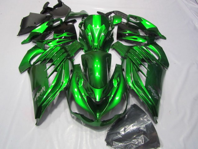 12-21 Green White Ninja Decal ZX14R ZZR1400 Motorcycle Fairings 12-21 Green White Ninja Decal ZX14R ZZR1400 Motorcycle Fairings