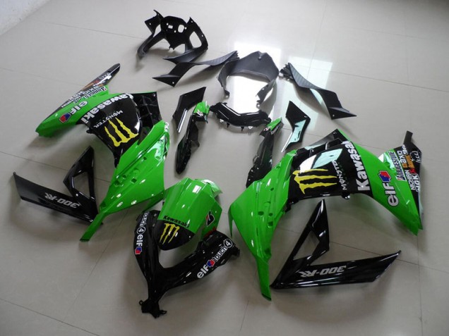 13-16 Black Green Monster ZX300R Motorcycle Fairings