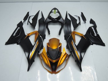13-18 Black Gold ZX6R Motorcycle Fairing