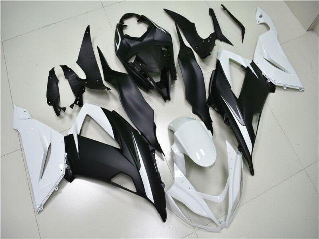 13-18 White Black ZX6R Motorcycle Fairing 13-18 White Black ZX6R Motorcycle Fairing
