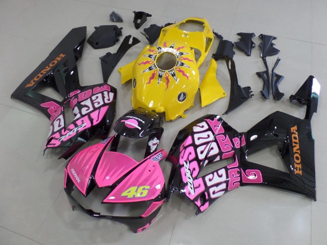 13-21 Yellow Pink Rossi CBR600RR Motorcycle Fairings 13-21 Yellow Pink Rossi CBR600RR Motorcycle Fairings