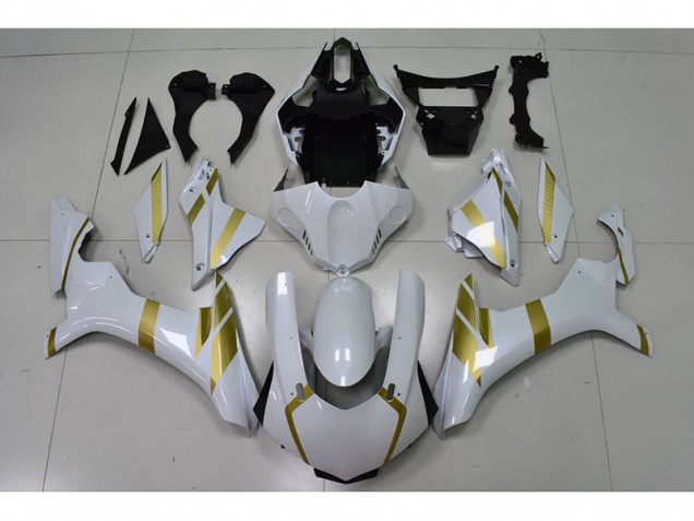 15-19 White with Gold Decal YZF R1 Motorcycle Fairings