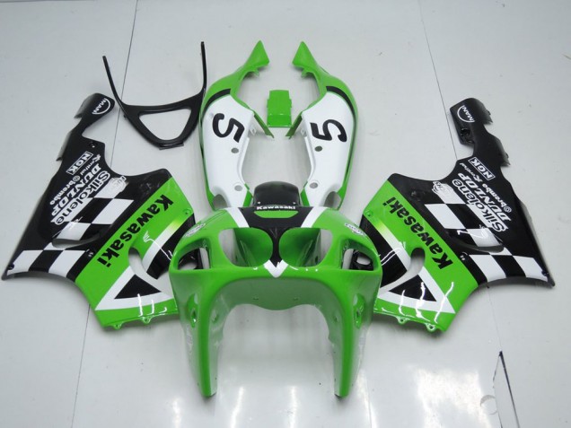 96-03 Green Black and White ZX7R Motorcycle Fairings 96-03 Green Black and White ZX7R Motorcycle Fairings