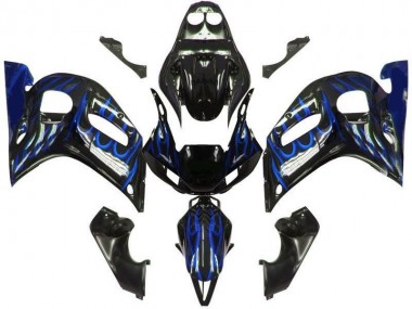 98-02 Black Blue Flame YZF R6 Motorcycle Fairings