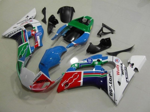 98-02 Blue White Green Red Wudy Motul Dunlop YZF R6 Motorcycle Fairings 98-02 Blue White Green Red Wudy Motul Dunlop YZF R6 Motorcycle Fairings