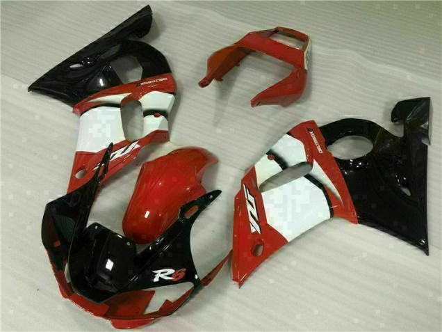 98-02 Red White YZF R6 Motorcycle Fairings 98-02 Red White YZF R6 Motorcycle Fairings