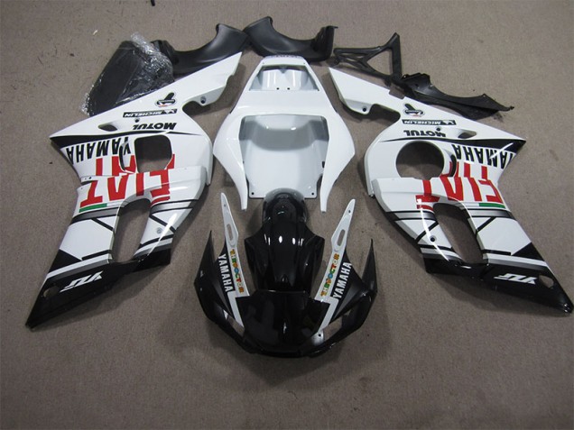 98-02 White Black Fiat YZF R6 Motorcycle Fairings 98-02 White Black Fiat YZF R6 Motorcycle Fairings